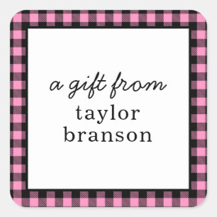 Buffalo Plaid Personalised Gift Stickers