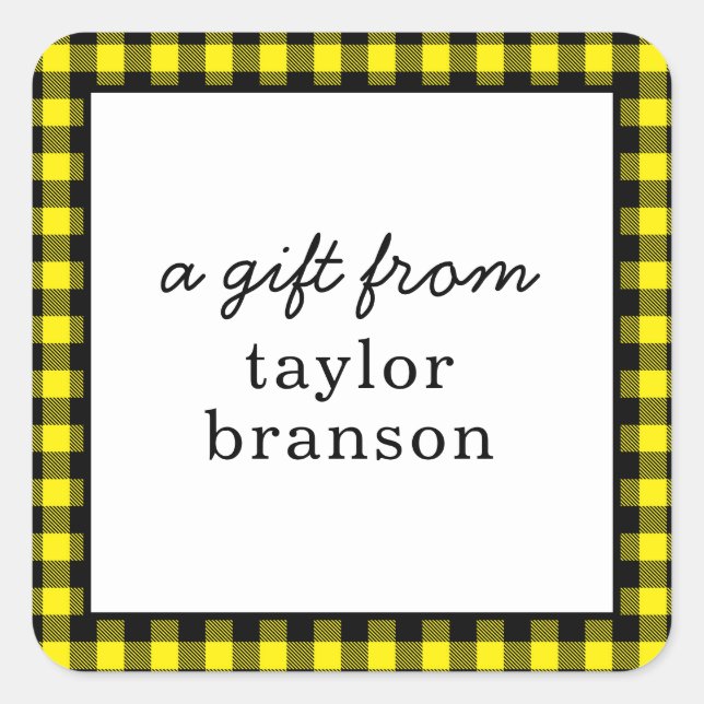 Buffalo Plaid Personalised Gift Stickers (Front)