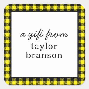 Buffalo Plaid Personalised Gift Stickers