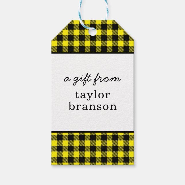 Buffalo Plaid Personalised Gift Tags (Front)