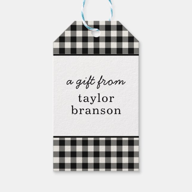 Buffalo Plaid Personalised Gift Tags (Front)