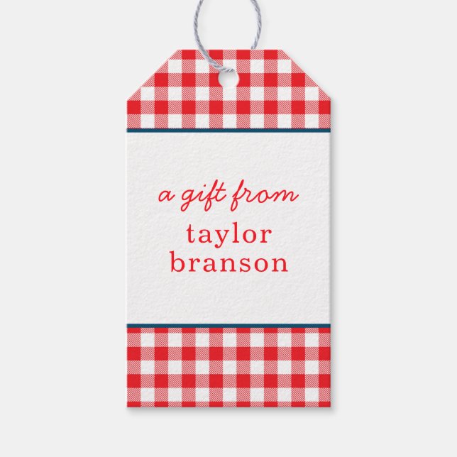 Buffalo Plaid Personalised Gift Tags (Front)