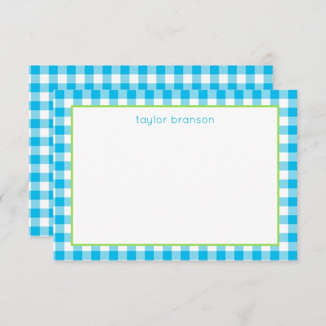 Buffalo Plaid Personalised Note Cards (Front/Back)