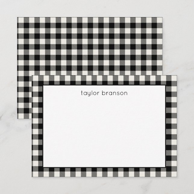 Buffalo Plaid Personalised Note Cards (Front/Back)