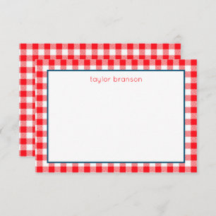 Buffalo Plaid Personalised Note Cards