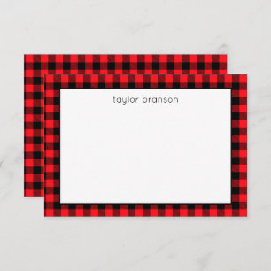 Buffalo Plaid Personalised Note Cards