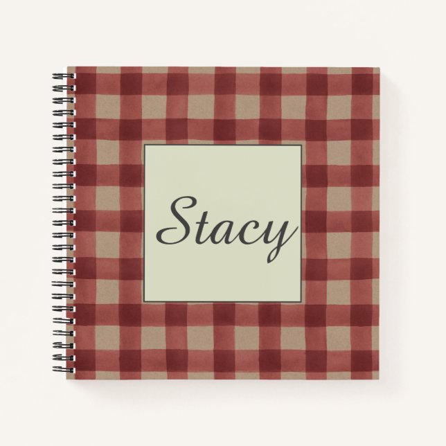 Buffalo Plaid Personalised Notebook (Front)