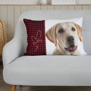 Buffalo Plaid Pet photo Accent Pillow