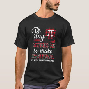 Buffalo Plaid Pi Symbol Pi Day Inspires Me Math Lo T-Shirt