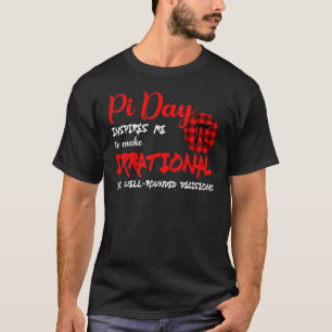Buffalo Plaid Pi Symbol Pi Day Inspires Me Math T-Shirt