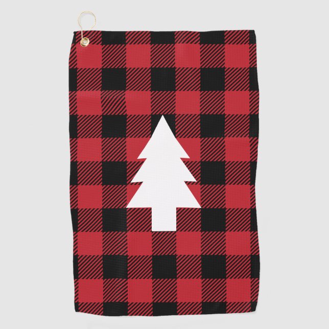 Buffalo Plaid - Pine Tree Golf Towel (Front)