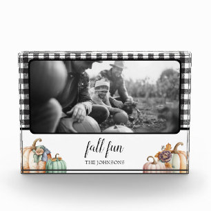 Buffalo Plaid Pumpkin Photo Block