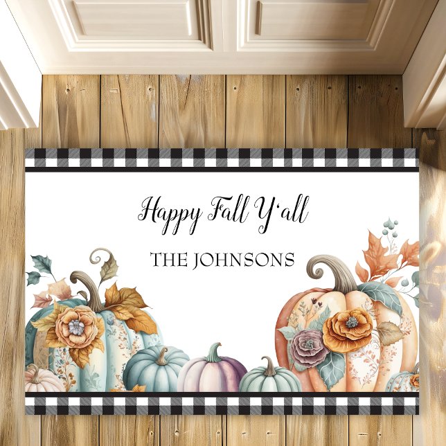 Buffalo Plaid Pumpkins Fall Doormat (Creator Uploaded)