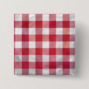 Buffalo Plaid Red and White 15 Cm Square Badge