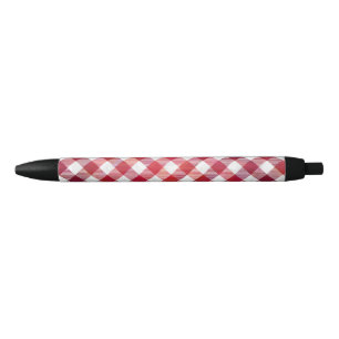 Buffalo Plaid Red and White Black Ink Pen