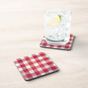 Buffalo Plaid Red and White Coaster