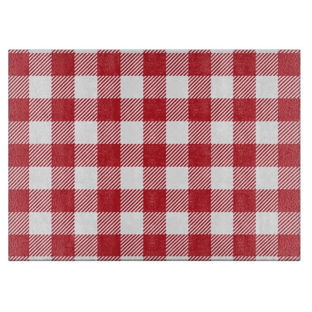 Buffalo Plaid - Red and White Cutting Board (Front)