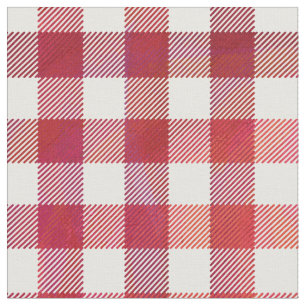 Buffalo Plaid Red and White Fabric
