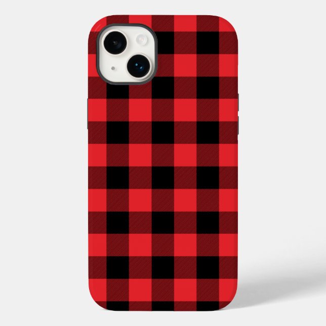 Buffalo Plaid Red Black Check Case-Mate iPhone Case (Back)