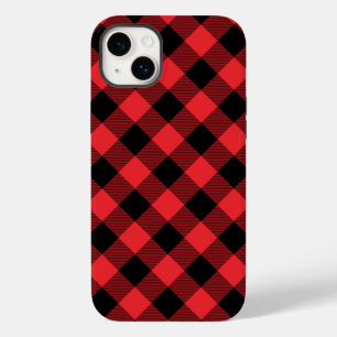 Buffalo Plaid Red Black Check Case-Mate iPhone 14 Plus Case