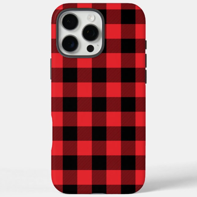 Buffalo Plaid Red Black Check Case-Mate iPhone Case (Back)