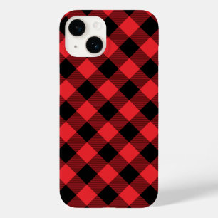 Buffalo Plaid Red Black Check Case-Mate iPhone 14 Case
