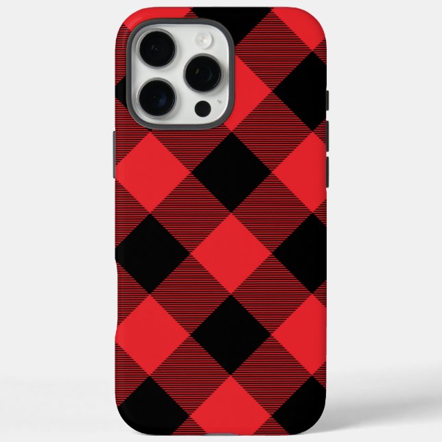 Buffalo Plaid Red Black Check Case-Mate iPhone Case (Back)
