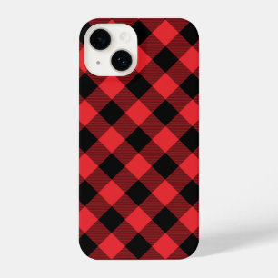 Buffalo Plaid Red Black Check  iPhone 14 Case