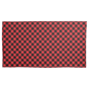 Buffalo Plaid Red Black Check Pillowcase