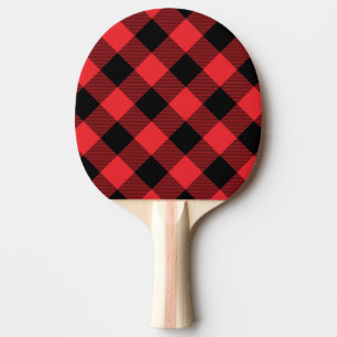 Buffalo Plaid Red Black Check Ping Pong Paddle