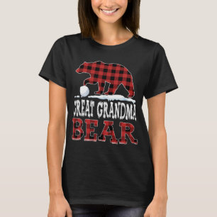 Buffalo Plaid Red Christmas Great Grandma Bear Paj T-Shirt