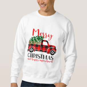 Buffalo Plaid Red Truck Christmas Tree Funny Impea Sweatshirt