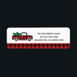 Buffalo Plaid Red Vintage Truck Christmas Address<br><div class="desc">Buffalo Plaid Red Vintage Truck Christmas Return Address label - What a lovely way to add a festive touch to your correspondence. Return address label features a red buffalo plaid vintage truck carrying Christmas trees. Address label is part of a collection. Designed by Beverly Arena-Bainbridge Homespun Cottage Designs E: homespuncottagedesigns@gmail.com...</div>