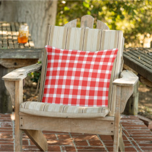 Buffalo Plaid Red White Cushion