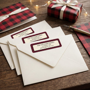 Buffalo Plaid Return Address Labels