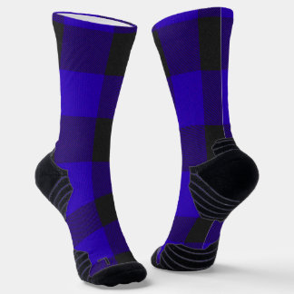 Buffalo Plaid Royal Blue Check Socks