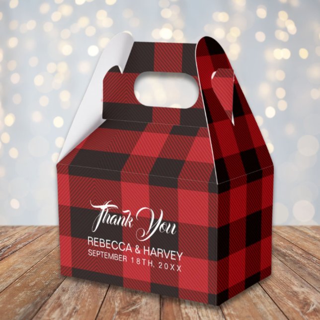 buffalo plaid rustic winter wedding favour box (buffalo plaid rustic winter wedding favor favor boxes)