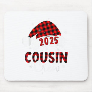 Buffalo Plaid Santa 2025 Cousin Crew Christmas Xma Mouse Pad