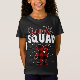 Buffalo Plaid Santa Squad Christmas Family Matchin T-Shirt