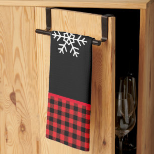 Buffalo Plaid Snowflake Tea Towel