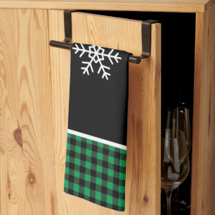 Buffalo Plaid Snowflake Tea Towel