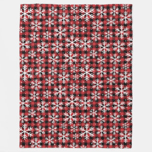 Buffalo Plaid Snowflake Winter Pattern Fleece Blanket