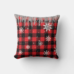 Buffalo Plaid & Snowflakes Cushion