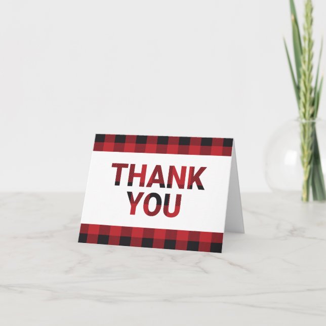 Buffalo Plaid Thank You Card (Front)