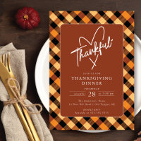 Buffalo Plaid Thankful Thanksgiving Dinner