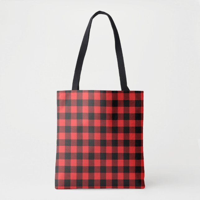 Buffalo plaid tote bag (Front)