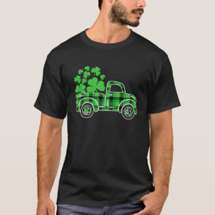 Buffalo Plaid Truck Irish Shamrock Happy St Patric T-Shirt