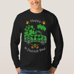 Buffalo Plaid Truck Shamrock Happy St Patrick's Da T-Shirt