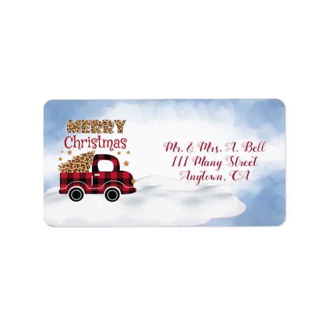 Buffalo Plaid Vintage Truck Label (Front)