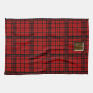 Buffalo Plaid with Maple Leaf ButtonAmerican MoJo Tea Towel